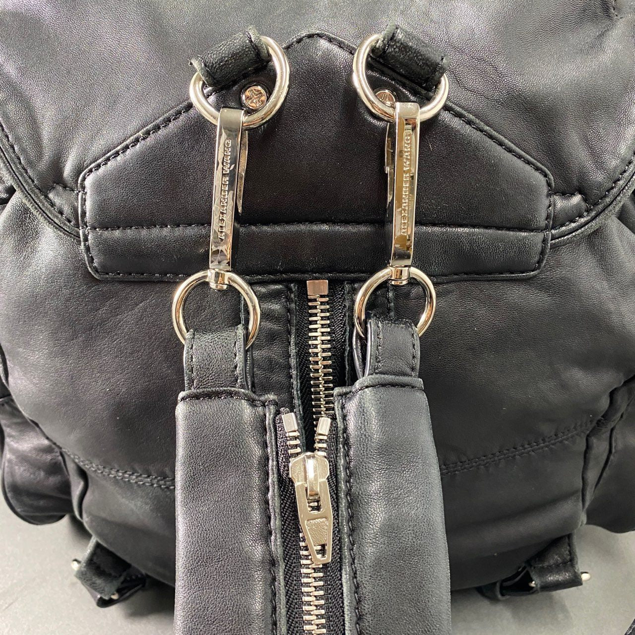 Fb9 Alexander Wang アレキサンダーワン 3way リュック バックパック ブラック レザー 本革 ソフトレザー 黒 BACKPACK