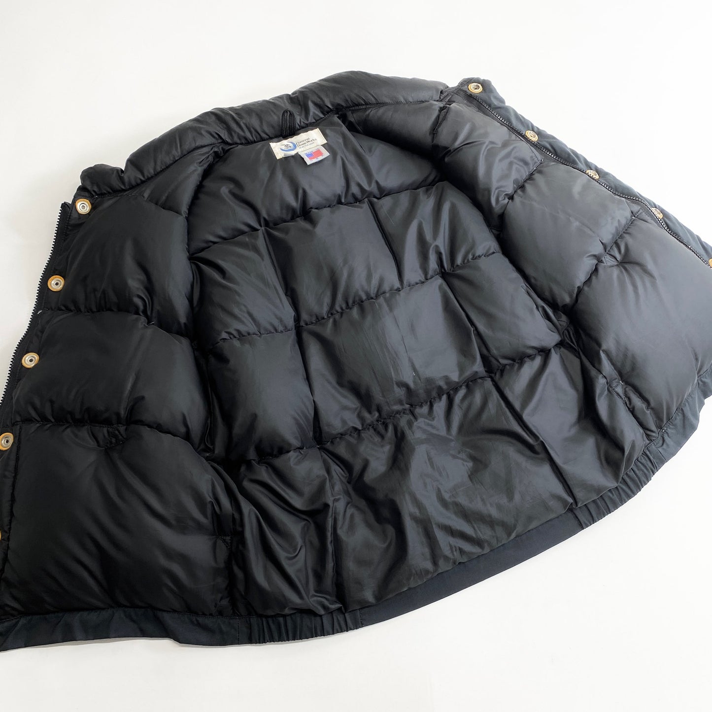 73k12《美品》Crescent Down Works クレセントダウンワークス USA製 グースダウンベスト S ブラック GOOSE DOWN VEST