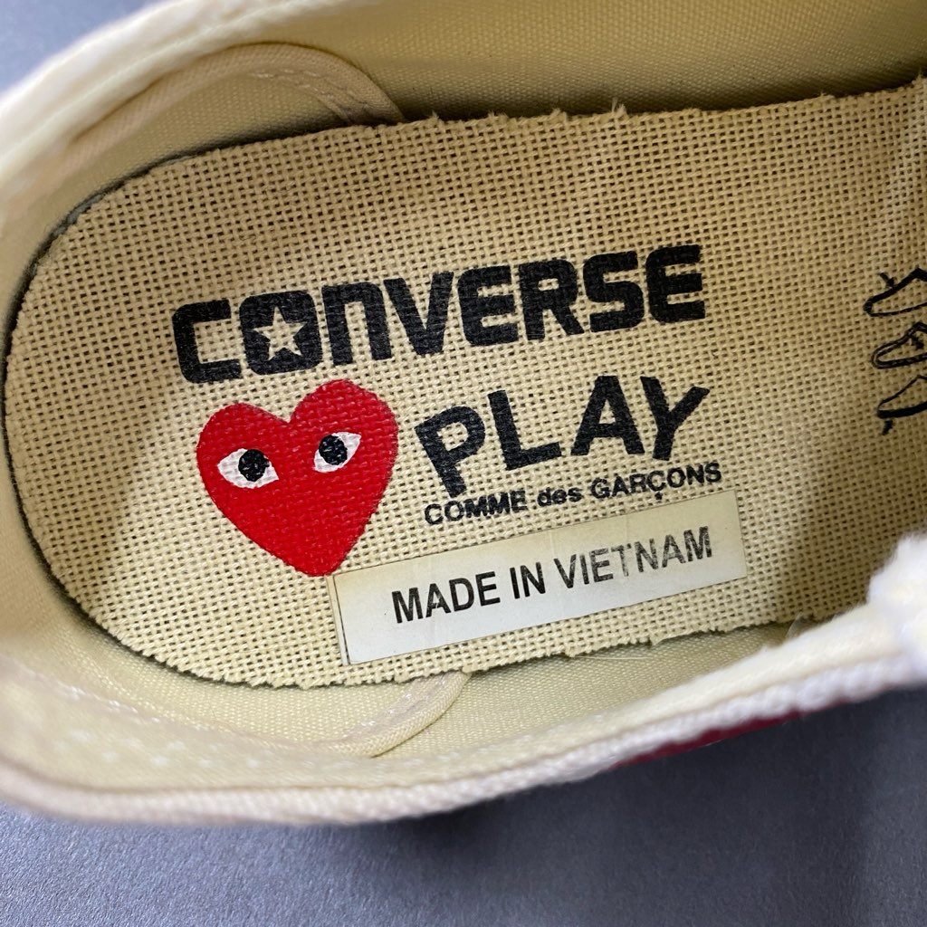 4b24 CONVERSE×PLAY COMME des GARCONS コンバース プレイコムデギャルソン ローカットスニーカー チャックテイラー 22 クリーム コットン シューズ 靴