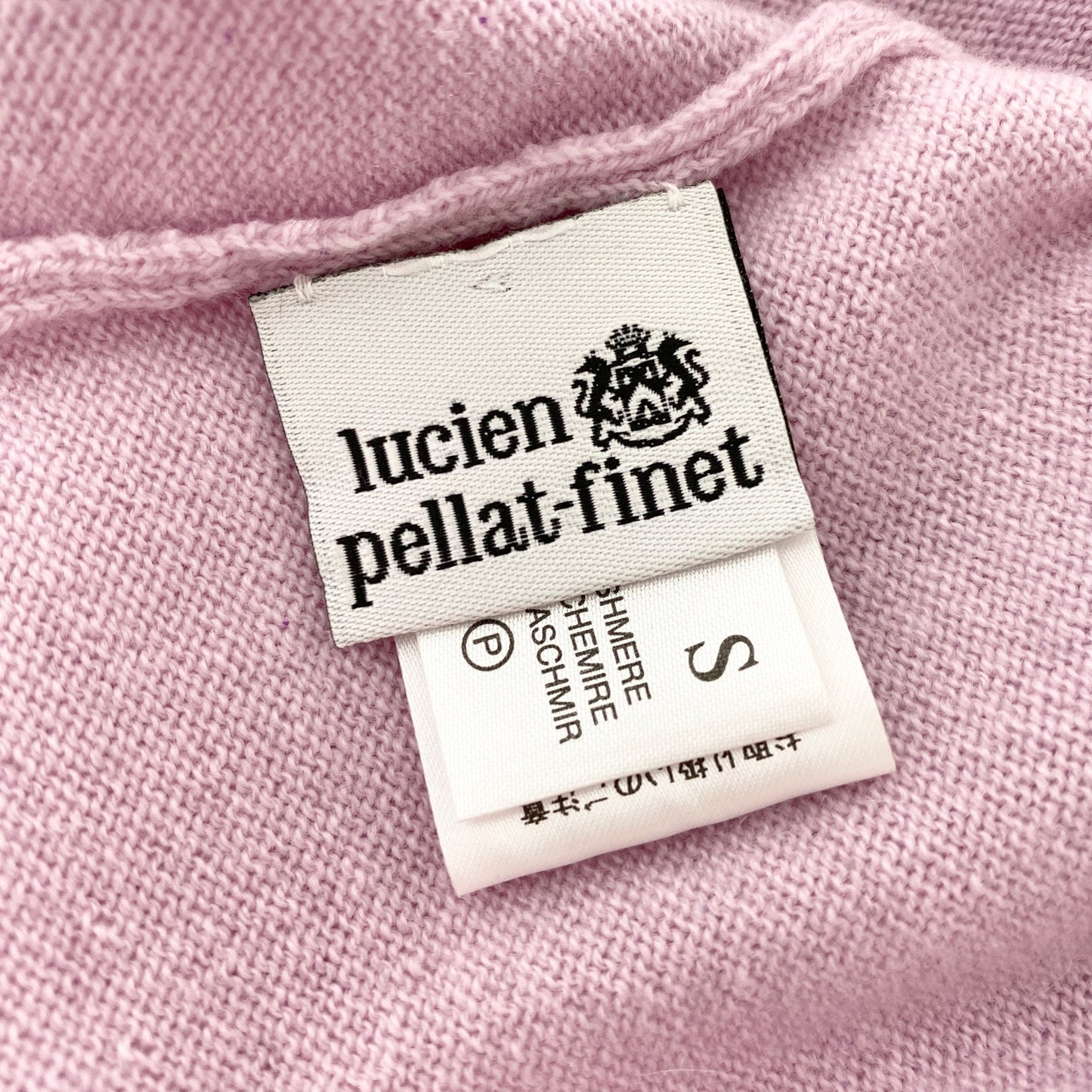 4L9《美品》lucien pellat-finet ルシアンぺラフィネ モンキーデザイン カシミヤニットトップ S ピンク cashmere100％ セーター スコットランド製