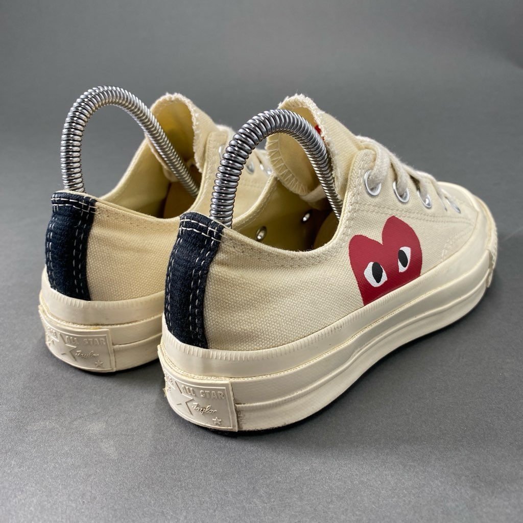 4b24 CONVERSE×PLAY COMME des GARCONS コンバース プレイコムデギャルソン ローカットスニーカー チャックテイラー 22 クリーム コットン シューズ 靴