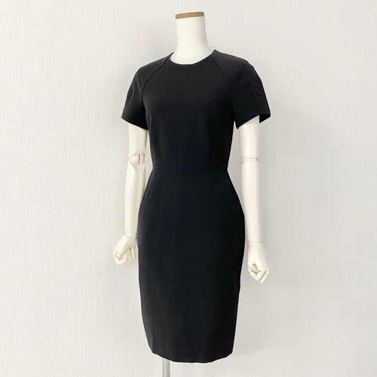 6L2《美品》Acne アクネ ストレッチワンピース SS ブラック リトアニア製 ドレス dress 伸縮性◎ 半袖