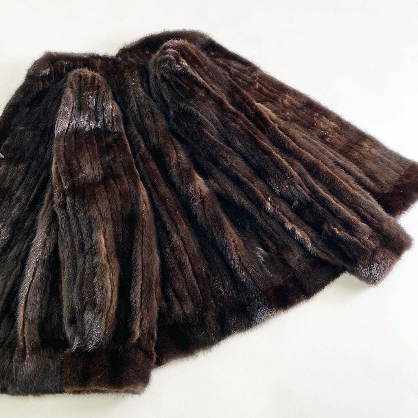 3L25《本毛皮》ミンクファー ミンクコート 毛皮コート M相当 ダークブラウン MINK FUR レディース