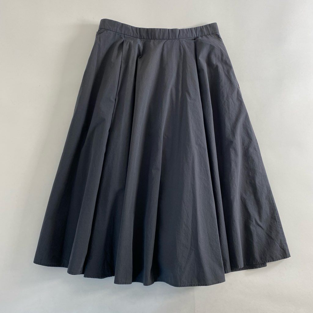 49c6 MARGARET HOWELL マーガレットハウエル フレアスカート 1 グレー 日本製 ポケット有 ボトムス コットン COTTON SKIRT