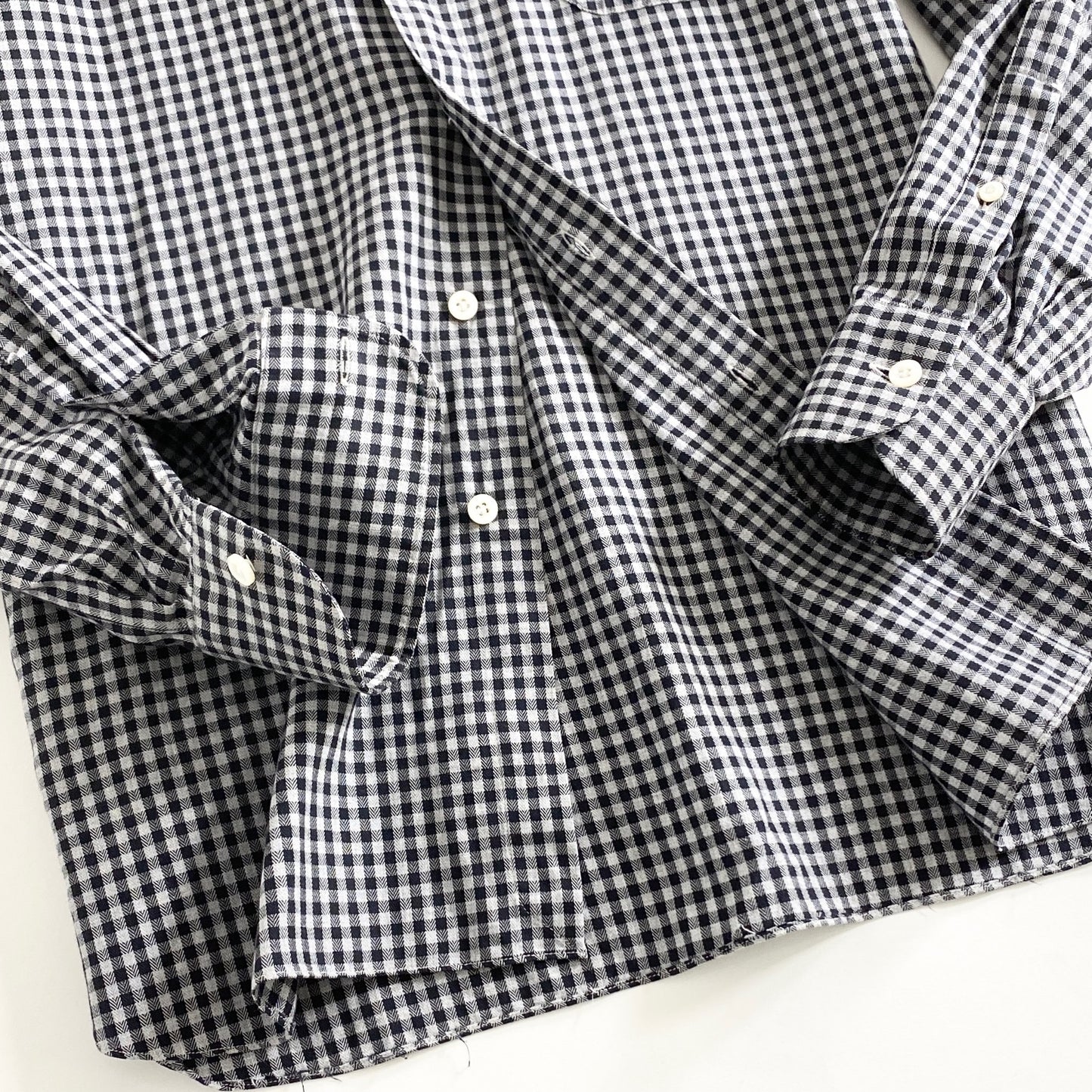 31a28 Errico Formicola エリッコフォルミコラ チェック柄 ボタンダウンシャツ B.D SHIRT M ブラック グレー イタリア製 UNITED ARROWS