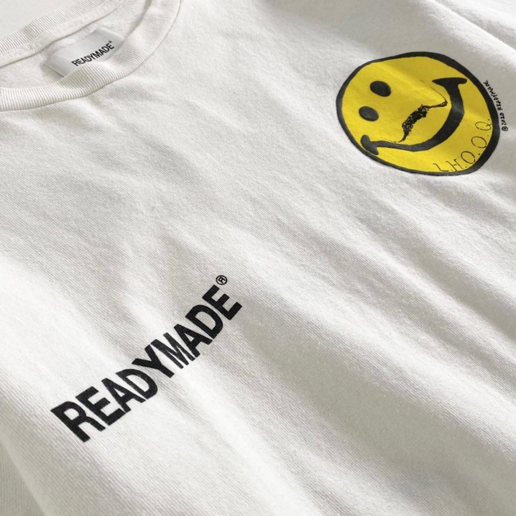 9h21 大きいサイズ READYMADE レディメイド プリントＴシャツ サイズXL ホワイト メンズ 半袖 カットソー tee インナー 春夏 L.H.O.O.Q.