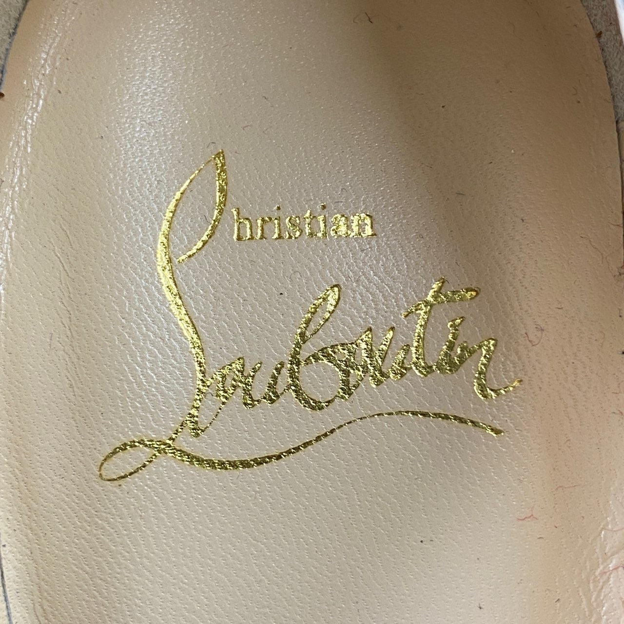 11L6 イタリア製 Christian Louboutin クリスチャンルブタン パンプス スエード 34.5 ブラック レディース ピンヒール ハイヒール