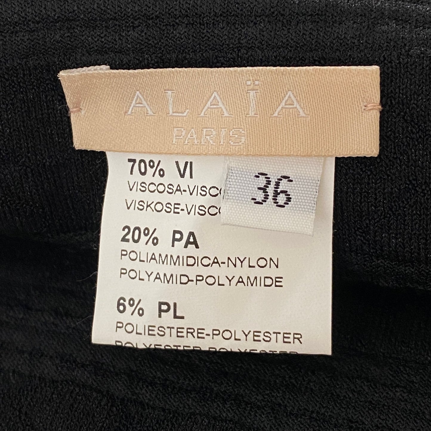 69L5《美品》ALAIA アライア 伸縮ニット素材 ジップカーディガン ジャガード タイトシルエット 36 ブラック レディース ダブルジップ