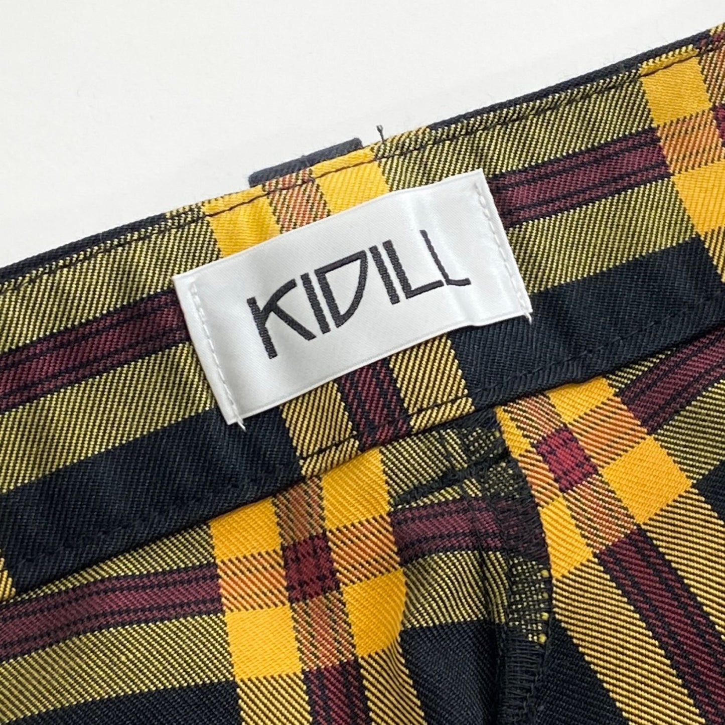 28k13《美品》KIDILL キディル 44 ボンテージパンツ サルエルパンツ  ブラック/イエロー KL382