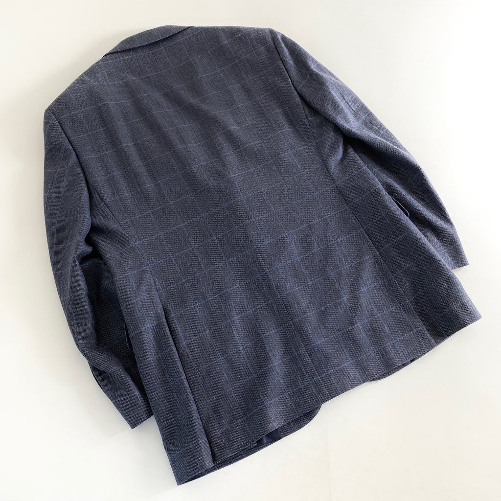 45b11 346 BROOKS BROTHERS ブルックスブラザーズ 2Bシルクチェックテーラードジャケット ブレザー 38 ブルー MADISON FIT