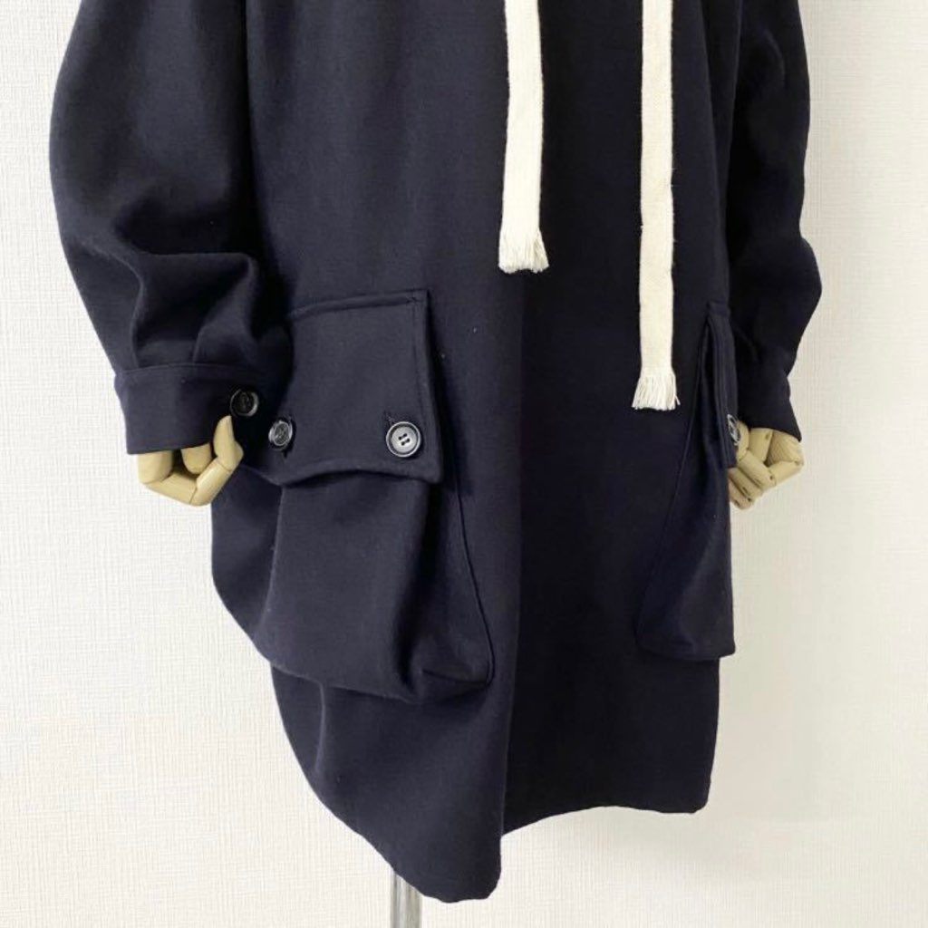 66j29 《美品》 SOUMO ソウモ ANORAK OVER JACKET アノラック オーバージャケット プルオーバー 10C-SJ-001 02 ネイビー メンズ 男性用