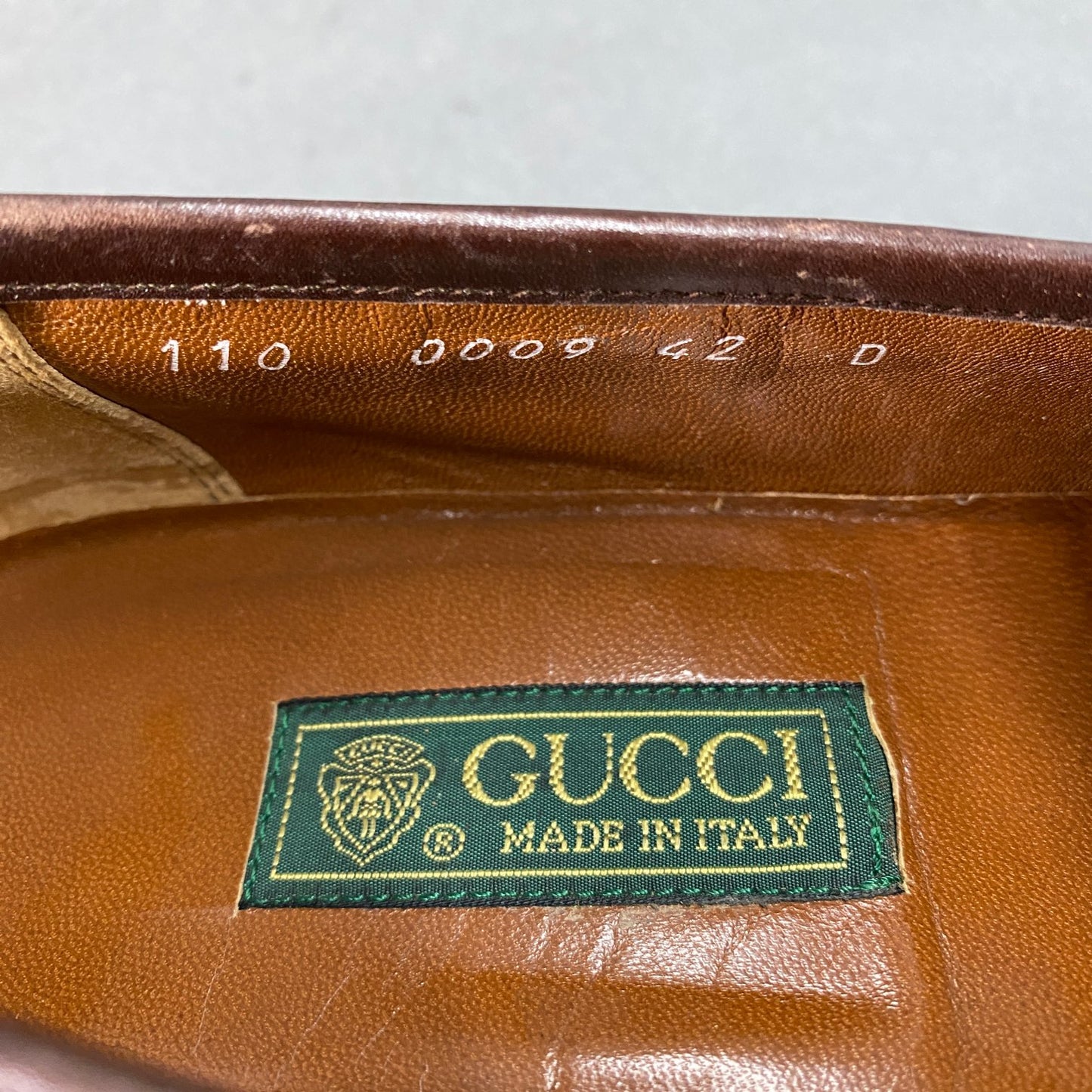 7L22《伊製》GUCCI グッチ 本クロコ ホースビットローファー 革靴 ビジネスシューズ 42 D ブラウン クロコダイル メンズ