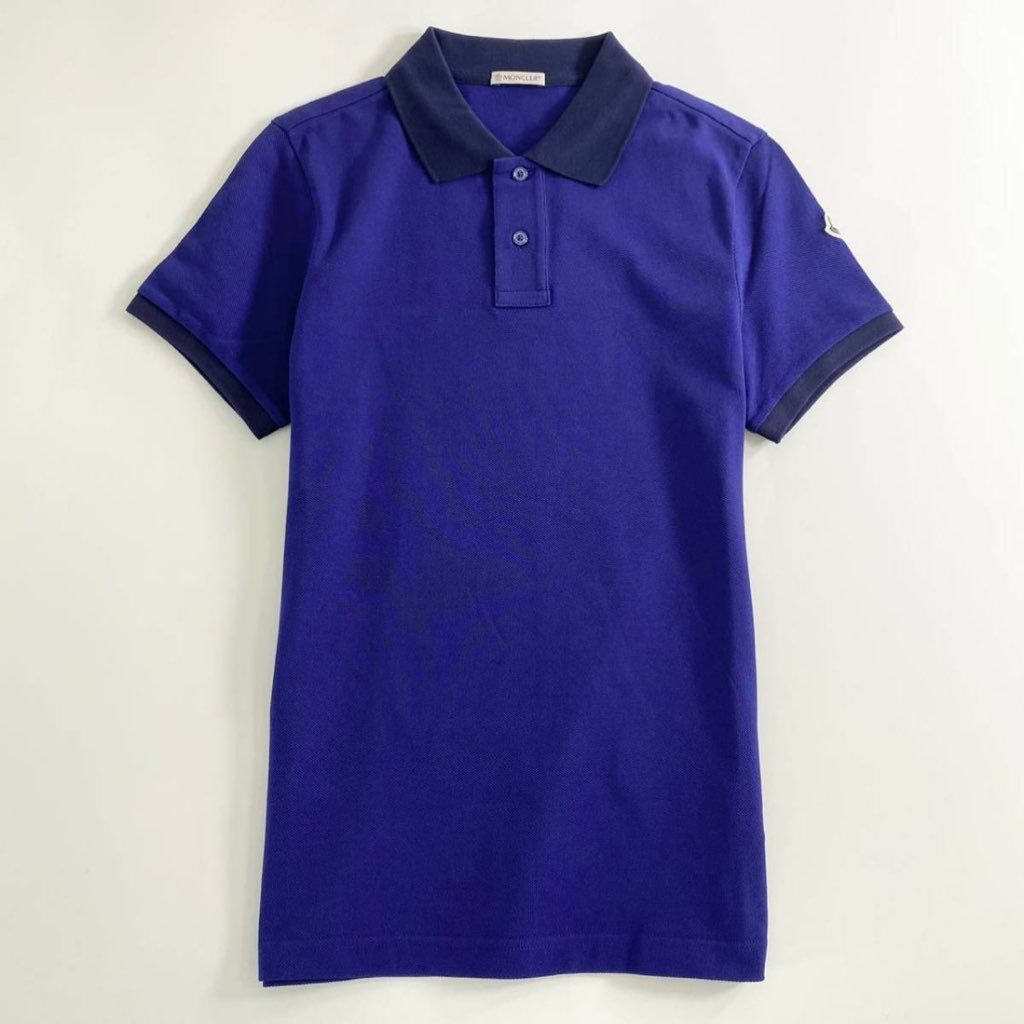 6e19-4 未使用タグ付☆MONCLER モンクレール ロゴワッペンポロシャツ サイズS ネイビー MAGLIA POLO MANICA C マリアポロマニカ メンズ