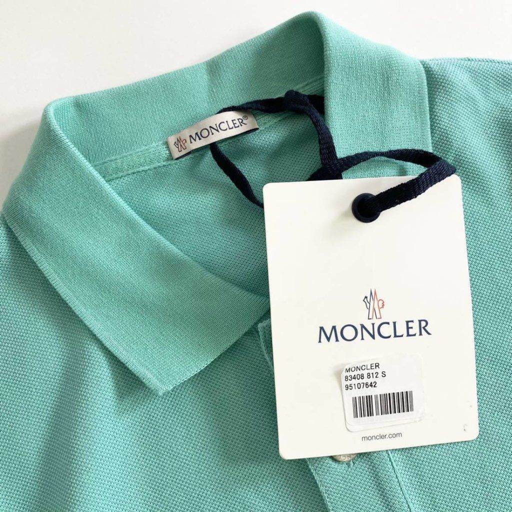 7e19-20 タグ付☆MONCLER モンクレール ロゴワッペンポロシャツ サイズＳ ミントグリーン MAGLIA POLO MANICA マリアポロマニカ 半袖 春夏