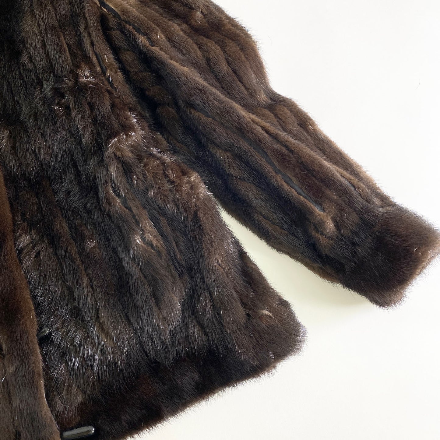 3L25《本毛皮》ミンクファー ミンクコート 毛皮コート M相当 ダークブラウン MINK FUR レディース