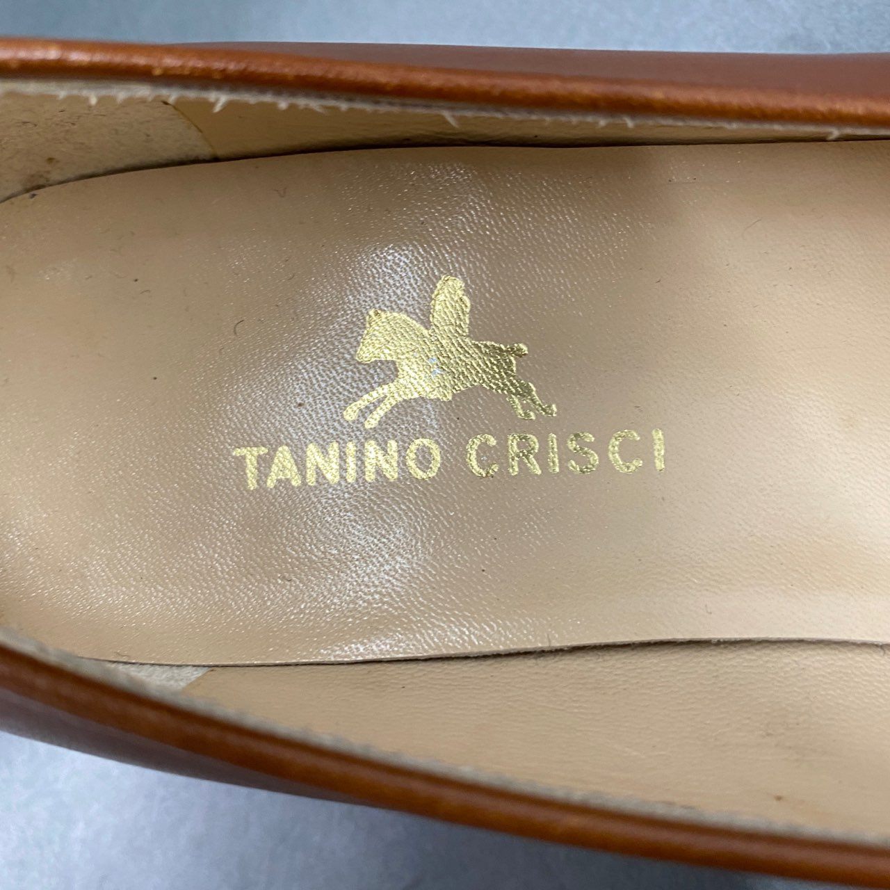 2b9 TANINO CRISCI タニノクリスチー イタリア製 リボン チャンキーヒール パンプス シューズ 36 ブラウン レザー MADE IN ITALY