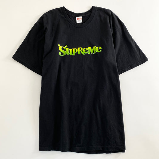 12a21 USA製 大きいサイズ Supreme シュプリーム Tシャツ シュレックTシャツ Shrek Tee XL ブラック PRE-SHRUNK ロゴ プリント コットン100％