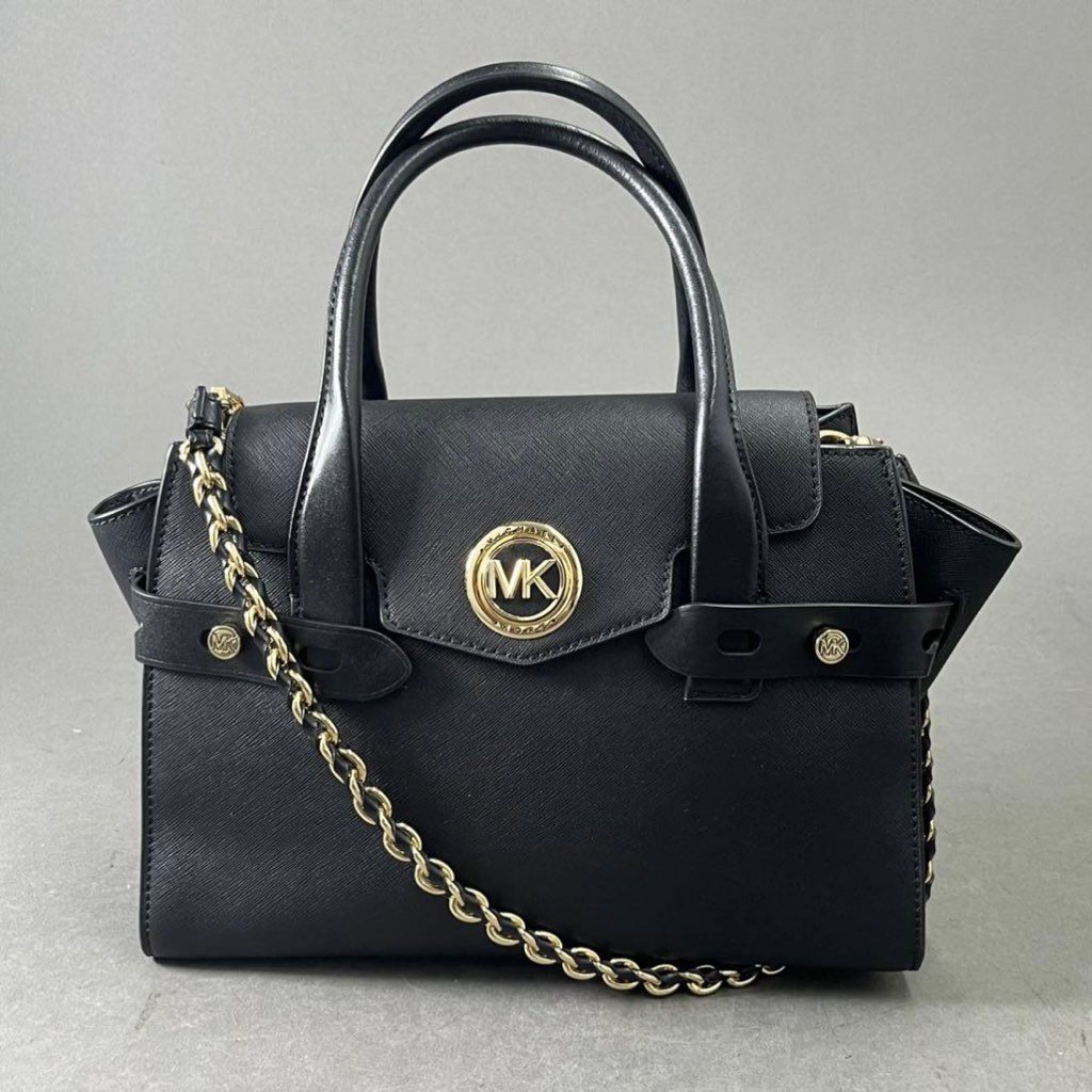 3Ci5 《極美品》 MICHAEL KORS マイケルコース カルメン 3way ショルダーバッグ ハンドバッグ チェーンショルダー ブラック レディース