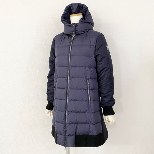 50L5《美品》MONCLER モンクレール BLOIS GIUBBOTTO ブロス ダウンコート 14anni 164cm(0～1相当) ネイビー レディース