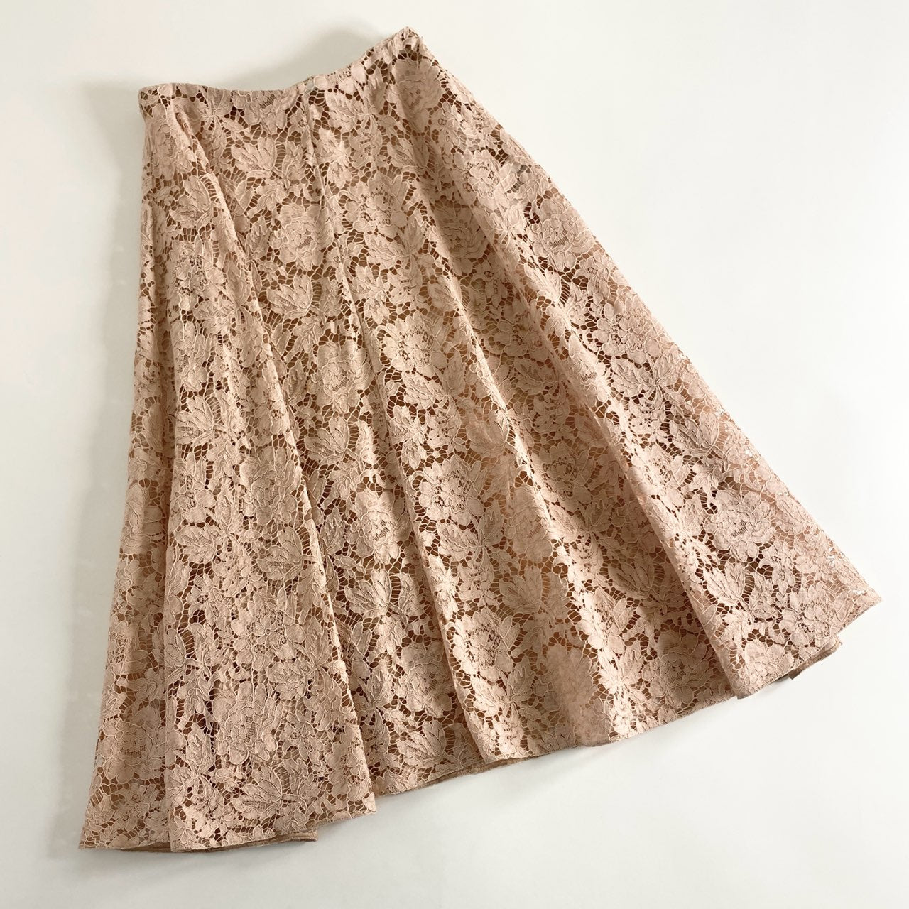 50a30 VALENTINO ヴァレンティノ フラワーレーススカート 38 ピンク ボトムス イタリア製 メッシュ skirt