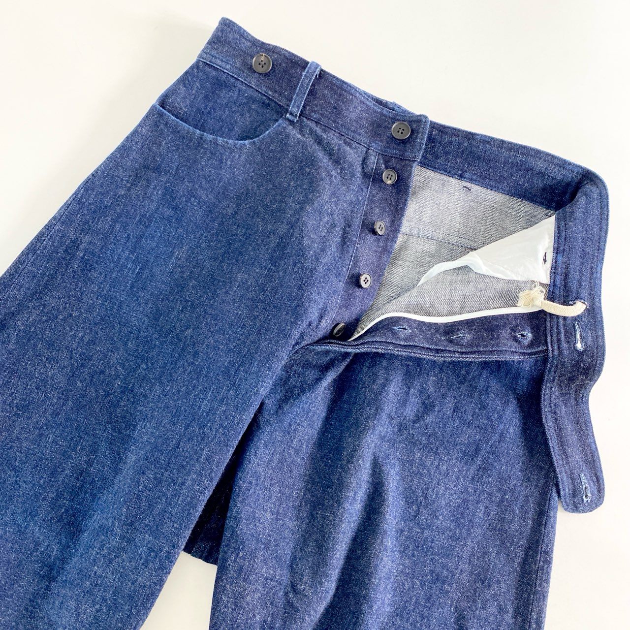 24c12 日本製 O PROJECT オープロジェクト SELVEDGE DENIM TROUSERS デニムパンツ トラウザーパンツ Sサイズ インディゴブルー コットン MADE IN JAPAN