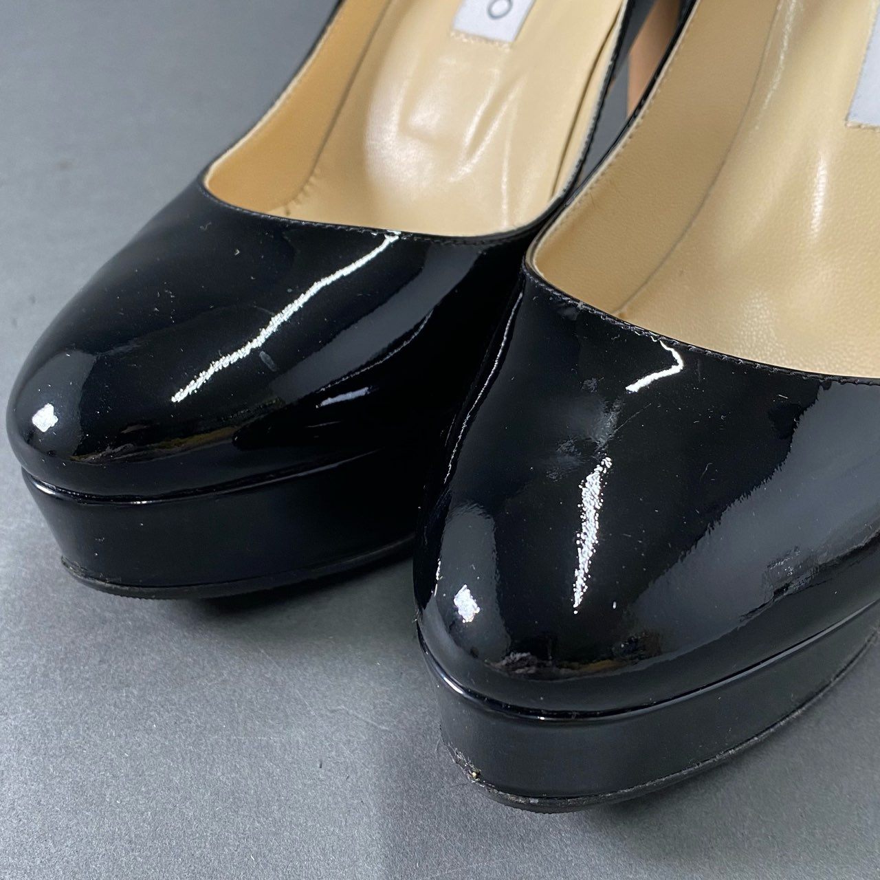 4c8 JIMMY CHOO ジミーチュウ イタリア製 ALEX ハイヒール パンプス シューズ 38 1/2 ブラック パテントレザー MADE IN ITALY