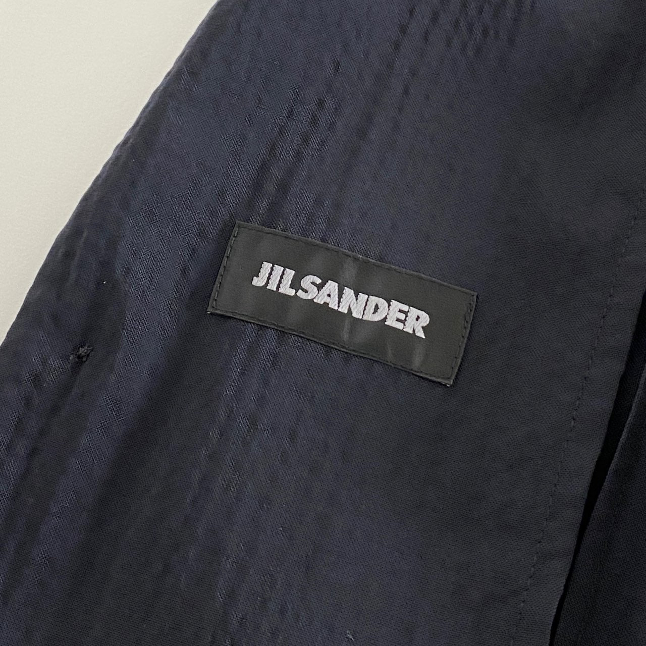 53a17 イタリア製 JIL SANDER ジルサンダー テーラードジャケット シングルボタン 48 ブラック メンズ 異素材切替 上着