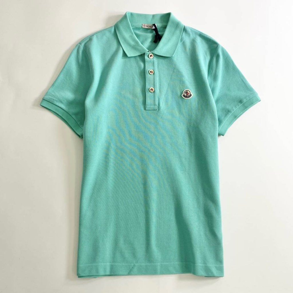 7e19-20 タグ付☆MONCLER モンクレール ロゴワッペンポロシャツ サイズＳ ミントグリーン MAGLIA POLO MANICA マリアポロマニカ 半袖 春夏