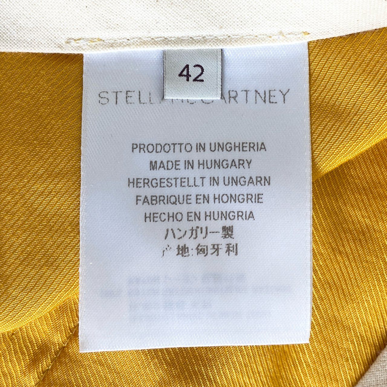 7b26 STELLA McCARTNEY ステラマッカートニー スラックスパンツ クロップドパンツ 42 イエロー 無地 ロールアップ ボトムス メンズ