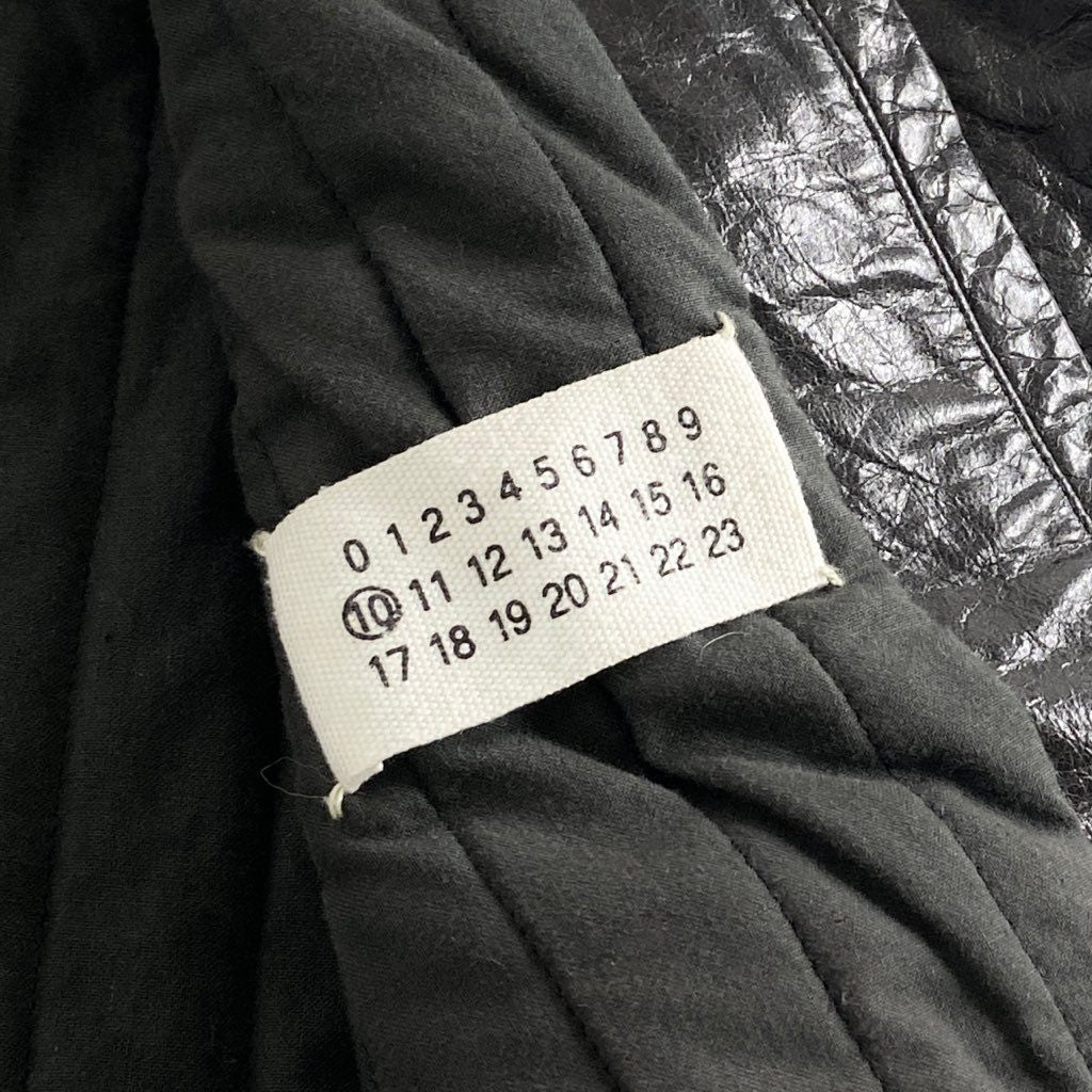 37b4 Maison Margiela メゾンマルジェラ ジップアップレザーベスト 46 ブラック レザー イタリア製