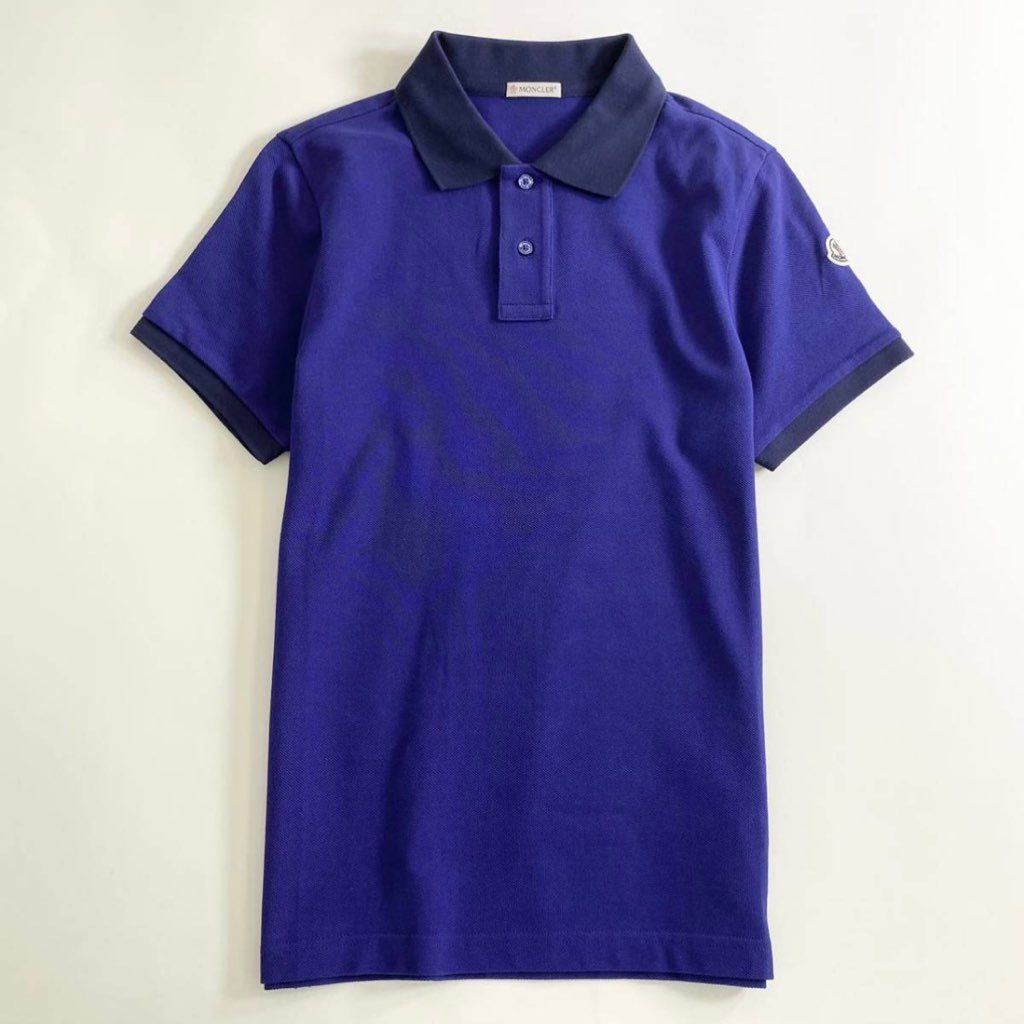 7e19-5 タグ付 MONCLER モンクレール ロゴワッペンポロシャツ サイズS ネイビー MAGLIA POLO MANICA C マリアポロマニカ 半袖