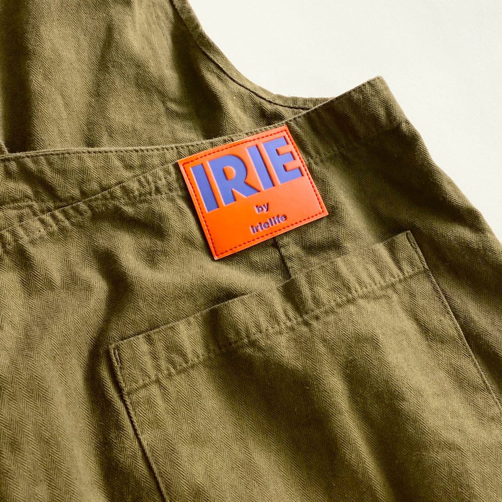 51b25 《未使用》 タグ付 IRIE by irielife アイリーライフ オーバーオール L カーキ サロペット つなぎ ヘリンボーン