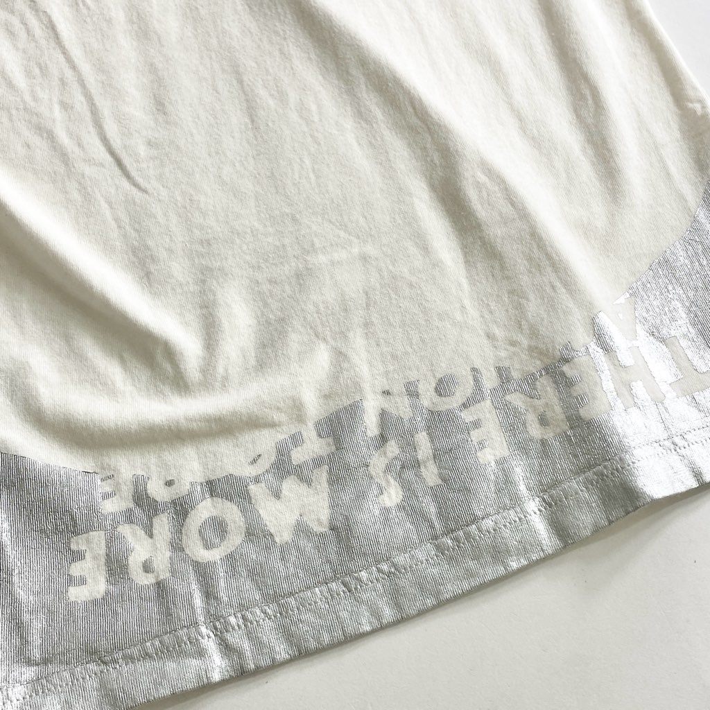 51b25 Maison Margiela メゾンマルジェラ 英字プリント Tシャツ XS ホワイト シルバー カットソー TEE アルバニア製