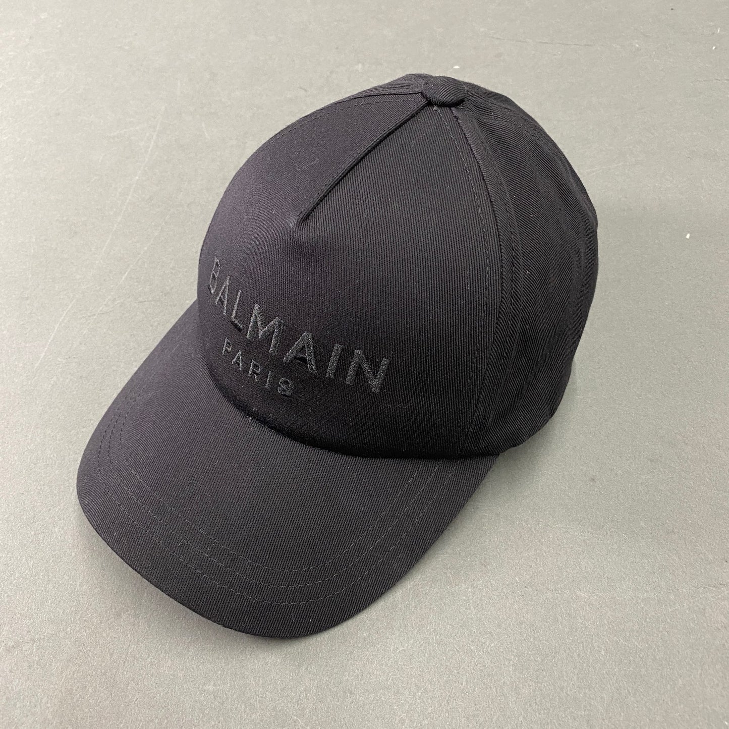 k7 BALMAIN バルマン 6パネルキャップ 刺繍ロゴ F ブラック コットン バッグベルト LOGO CAP