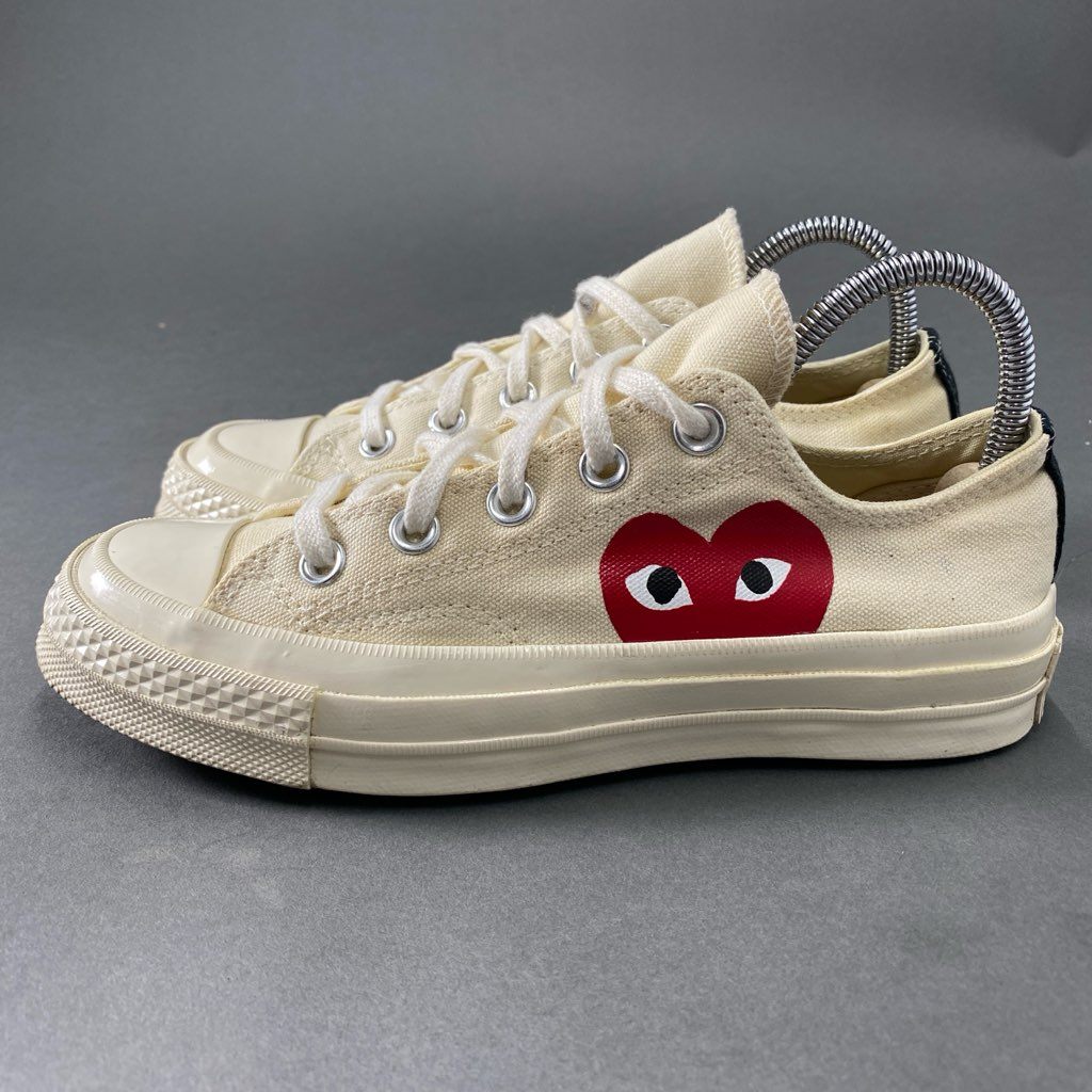 4b24 CONVERSE×PLAY COMME des GARCONS コンバース プレイコムデギャルソン ローカットスニーカー チャックテイラー 22 クリーム コットン シューズ 靴