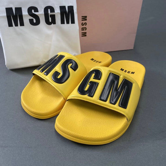 1j14-3 《未使用保管品》 MSGM エムエスジーエム プールサンダル ビーチサンダル シャワー 36 イエロー スリッパ シューズ イタリア製 箱等付属