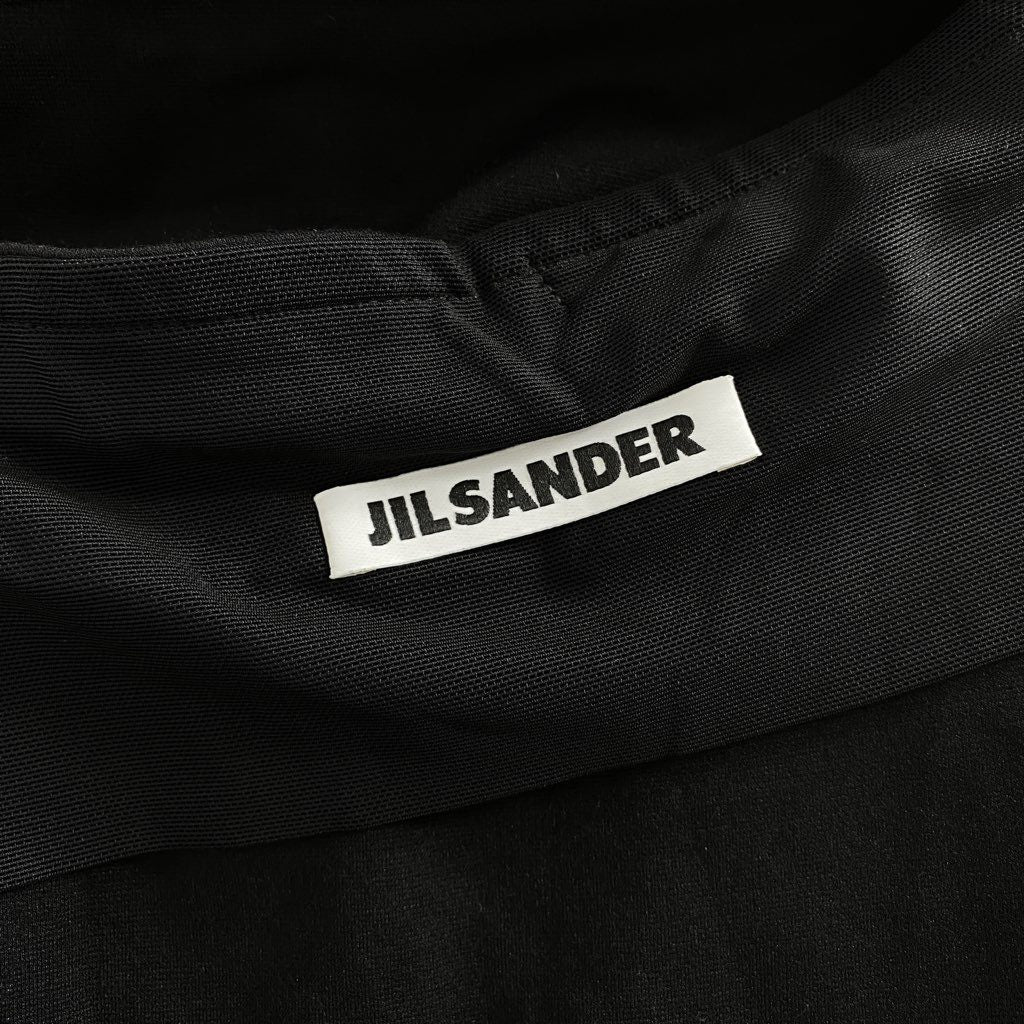 12b7-7 JIL SANDER ジルサンダー チューブトップワンピース ドレス マキシ丈 サイドジップ 36 ブラック ビスコース MADE IN ITALY