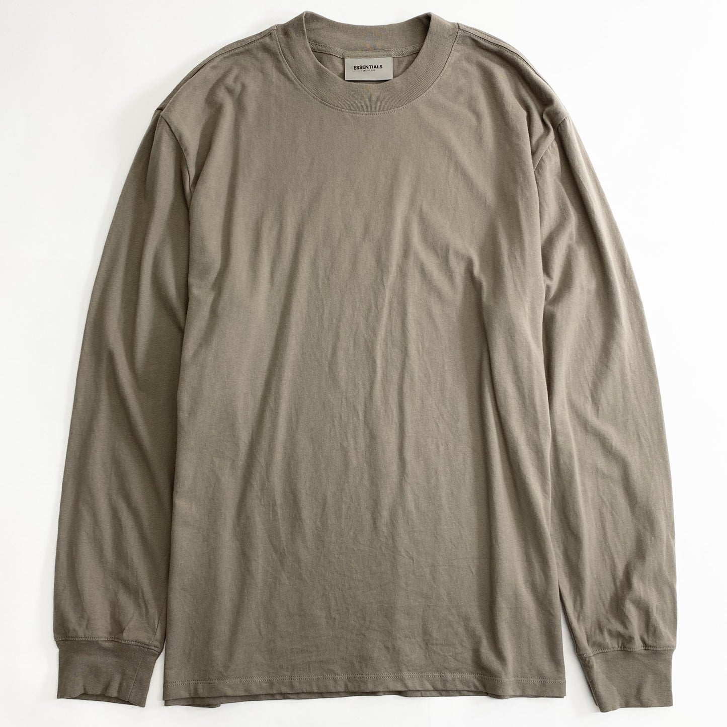 64k13《美品》FEAR OF GOD ESSENTIALS フェアオブゴッド エッセンシャルズ 定番 バックプリント ロンT 長袖カットソー L ブラウン メンズ