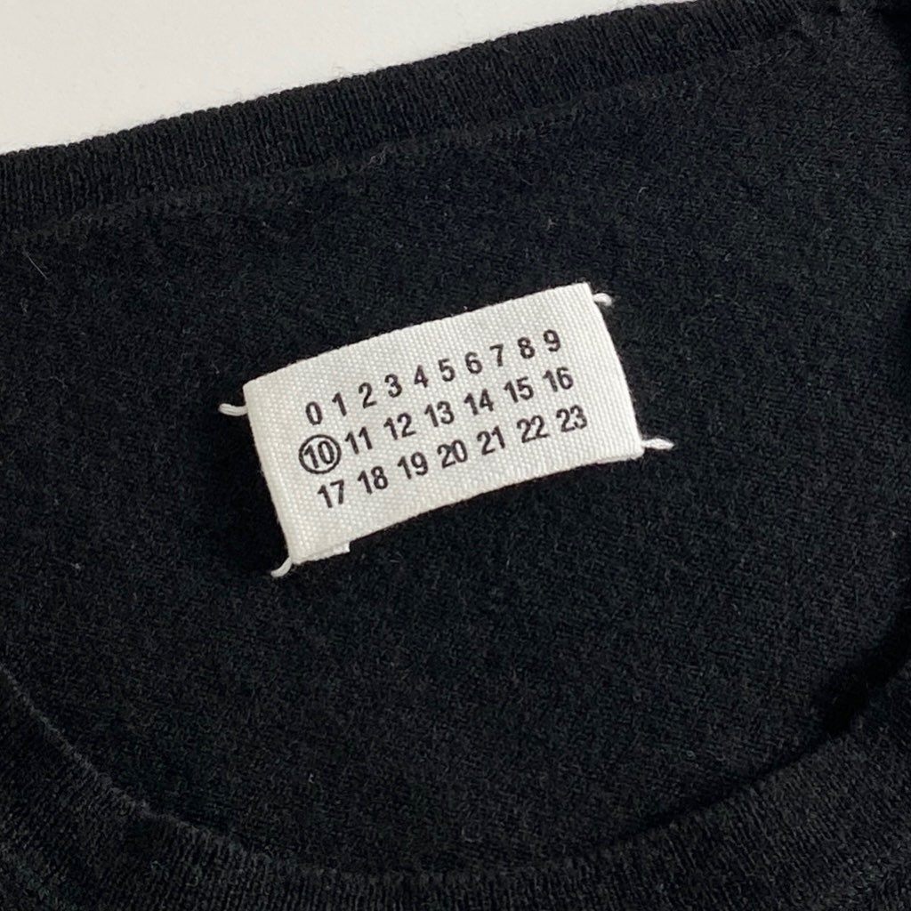 37b4 Maison Margiela メゾンマルジェラ 四つタグ ニットトップ ここのえ M ブラック セーター ラムウール イタリア製