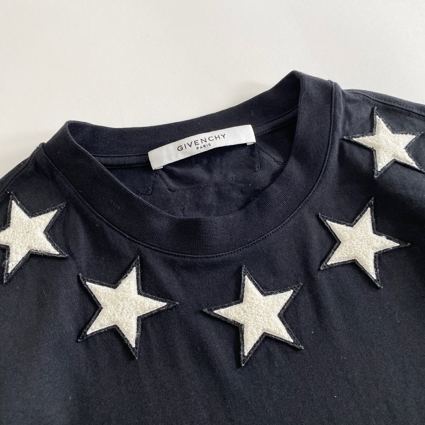 45L2《美品》GIVENCHY ジバンシー スターワッペン Tシャツ XS ブラック 星モチーフ カットソー Tee