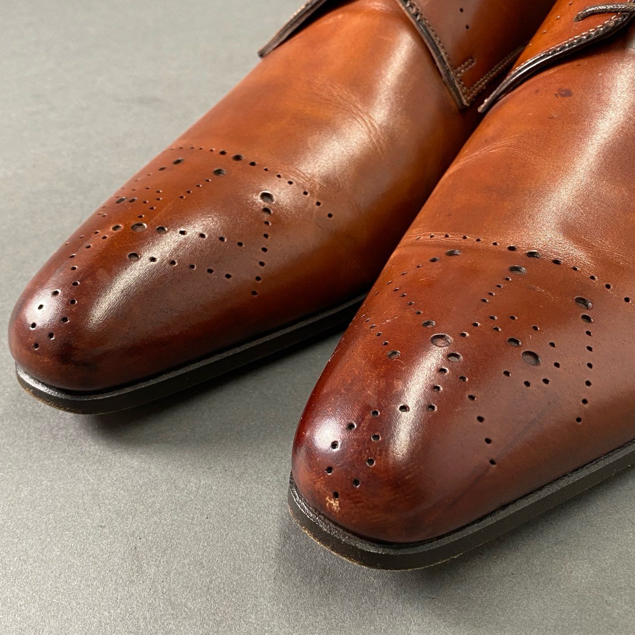 3c1 Santoni サントーニ イタリア製 ドレスシューズ ビジネス フォーマル 革靴 6 1/2 ブラウン レザー MADE IN ITALY