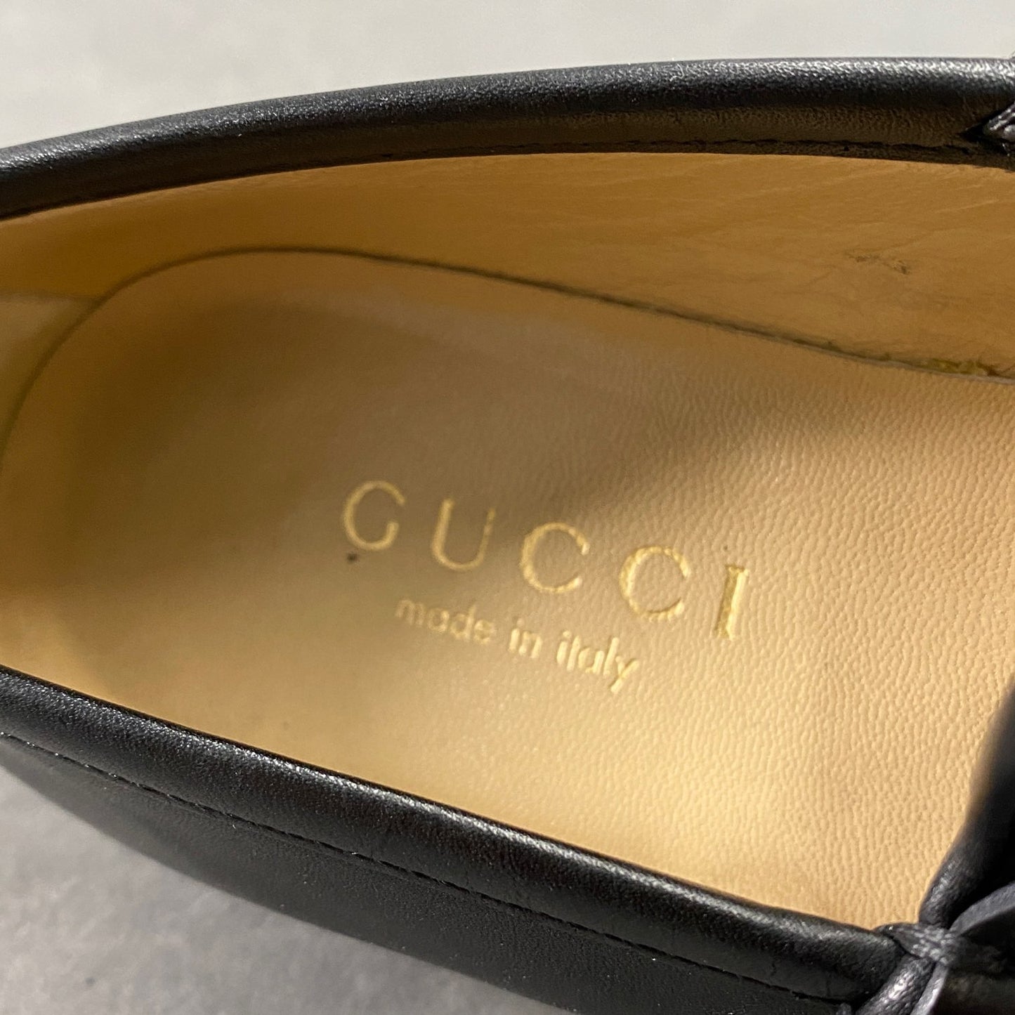 1L5《伊製》GUCCI グッチ 34 1/2(22.5cm相当) ホースビットローファー レザーシューズ レディース 革靴