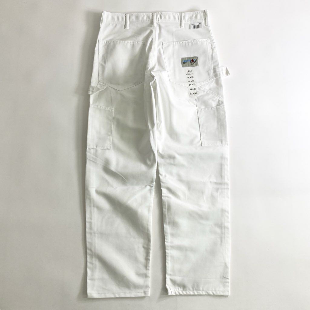 51b25 《未使用》 Ace Drop Cloth エースドロップクロス TRADESMAN トレイズマン ペインターパンツ W34 L32 ホワイト 綿100％ ワークパンツ ボトムス