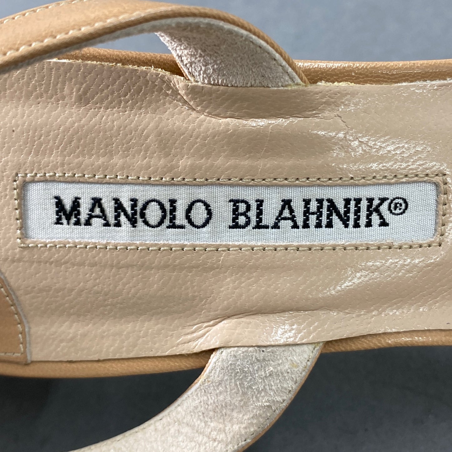 1L7 MANOLO BLAHNIK マノロ ブラニク ヒールパンプス 37 ベージュ レディース リボン