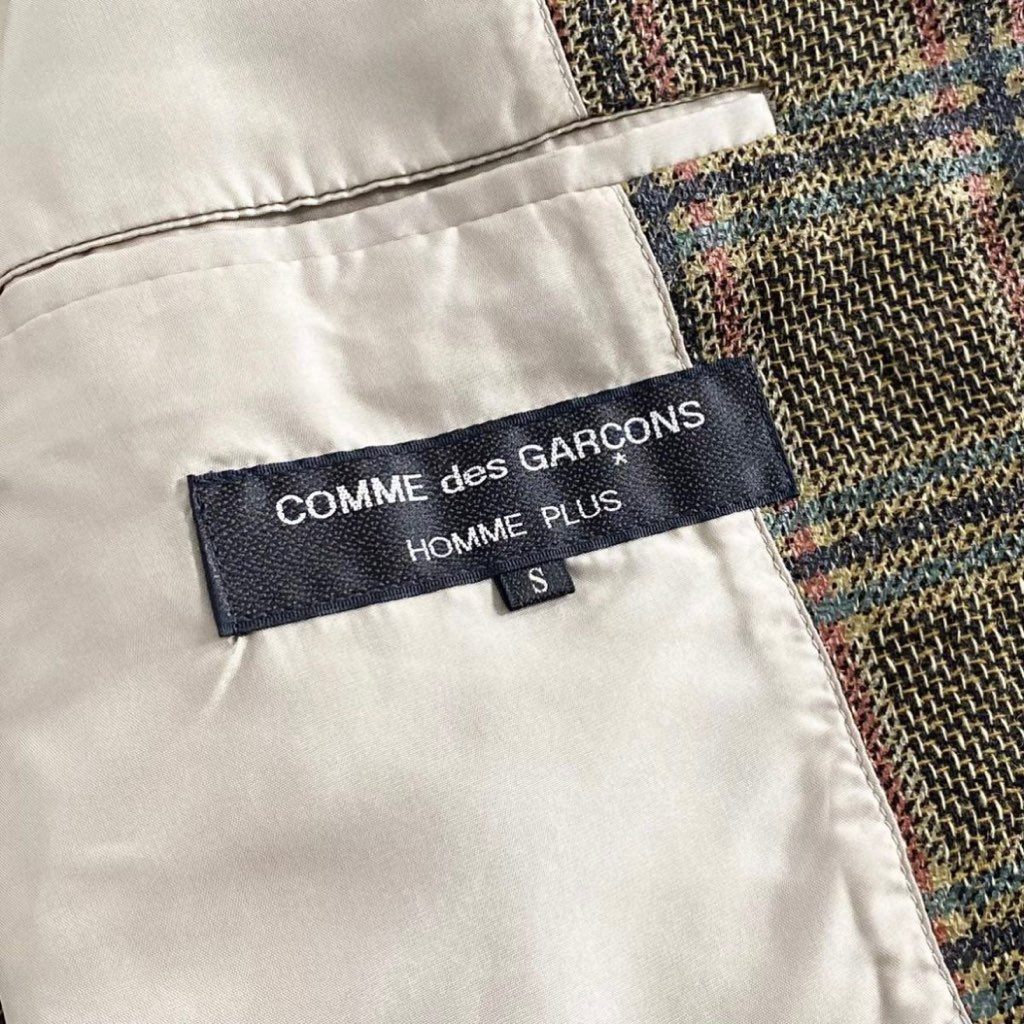 32i22 COMME des GARCONS HOMME PLUS コムデギャルソン オムプリュス 3B ウールチェックテーラードジャケット S ブラウン メンズ ブレザー