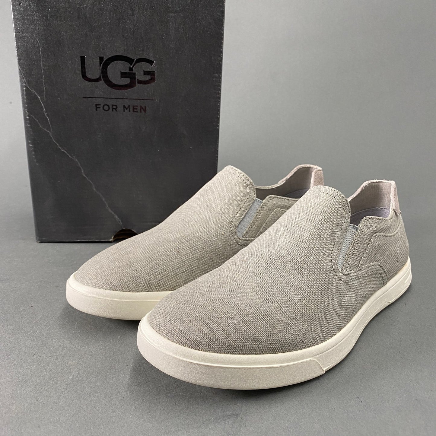 2L23 UGG アグ M TOBIN CANVAS スリッポン スニーカー 27cm グレー キャンバス 箱付き シューズ