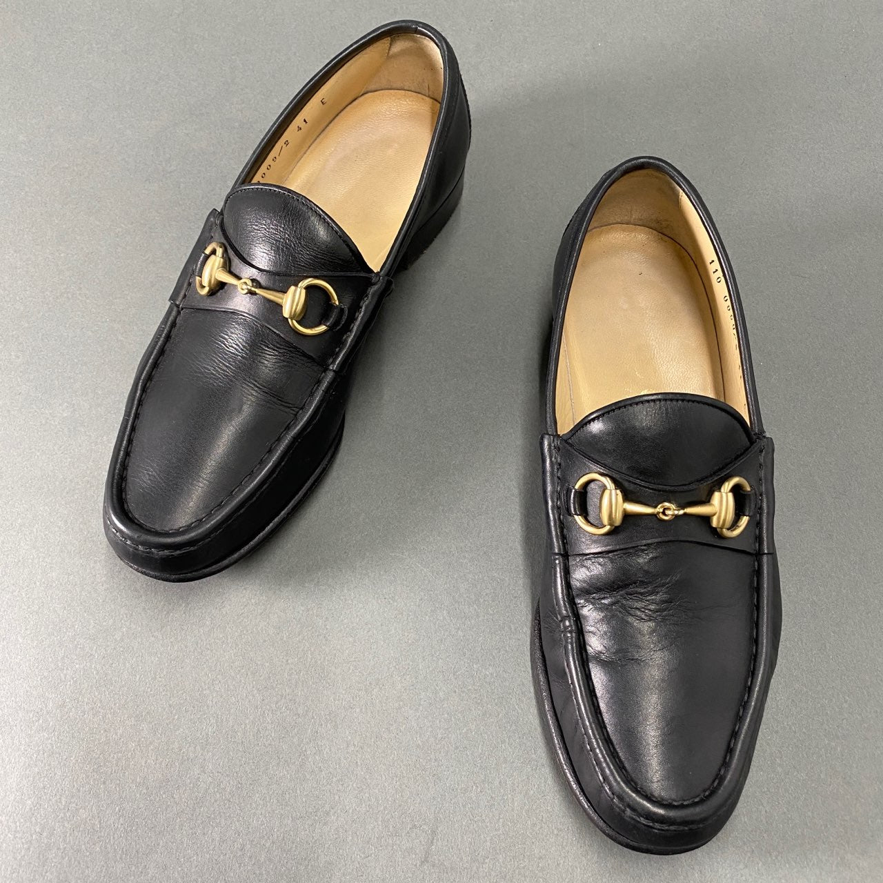 L9 GUCCI グッチ ホースビットローファー 41《26cm相当》 ブラック レザー イタリア製 ビジネス フォーマル