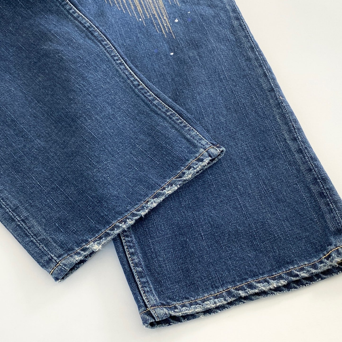 53a31 VISVIM ビズビム FLUXUS DENIM ダメージ加工 デニムパンツ ジーパン W36 × L32 ブルー コットン100％ メンズ