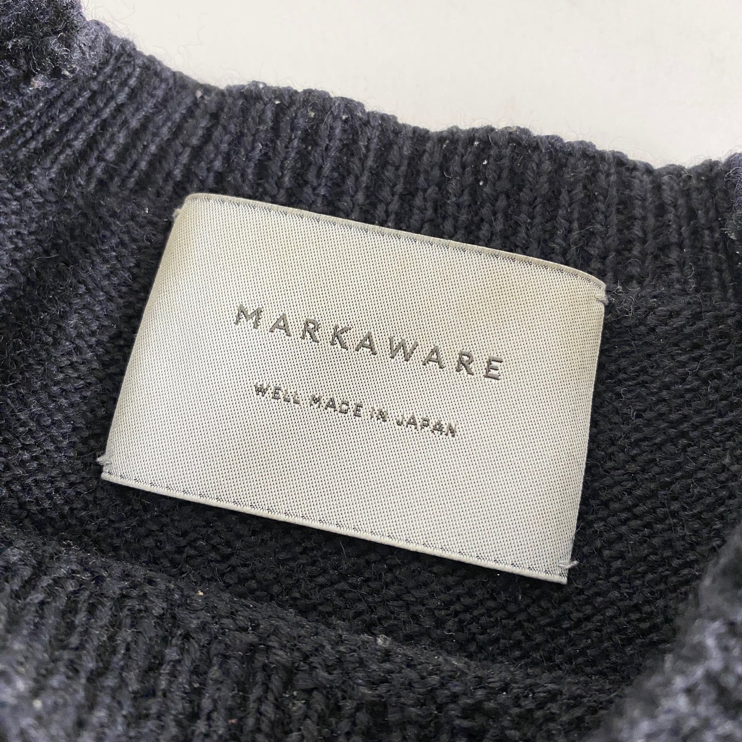 27L14 MARKAWARE マーカウェア ウールニットトップ 1 ブラック セーター 秋冬 ラグラン 長袖 WOOL KNIT SWEATER