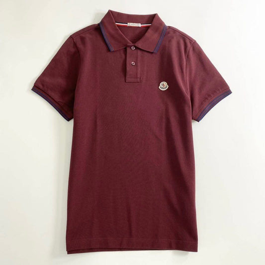 7e19-16 タグ付 MONCLER モンクレール ロゴワッペンポロシャツ サイズS ボルドー MAGLIA POLO MANICA マリアポロマニカ メンズ 半袖 春夏